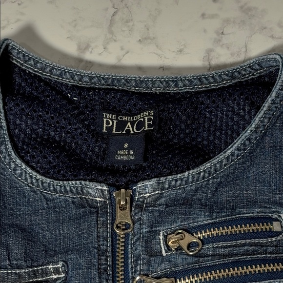 The Children's Place Girls Blue Denim Dress Size 8 - Picture 4 of 8